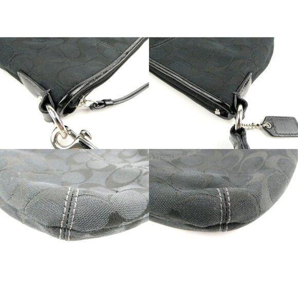 Coach Black Signature Fabric Crossbody Bag With Adjustable Strap & Zip Closure - Picture 13 of 13
